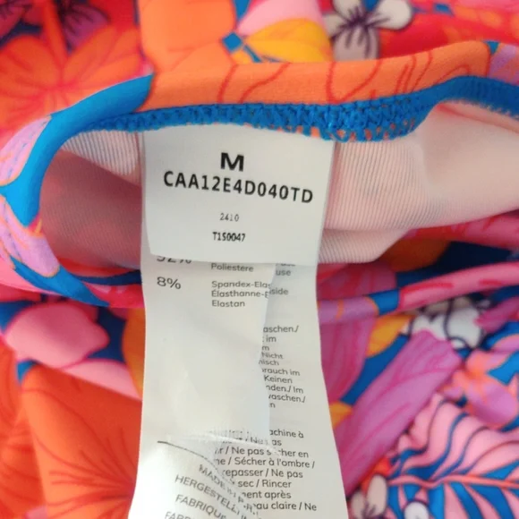 Tropical Floral One-Piece Swimsuit - Pink & Orange - Picture 6 of 6